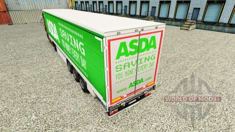 Skin ASDA on a curtain semi-trailer for Euro Truck Simulator 2