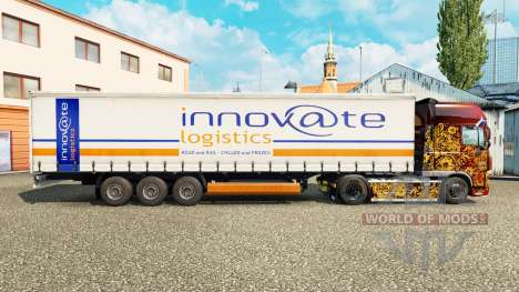 Skin Innovate Logistics on a curtain semi-traile for Euro Truck Simulator 2
