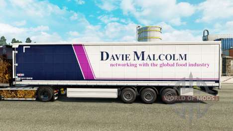 Skin Davie Malcolm on a curtain semi-trailer for Euro Truck Simulator 2