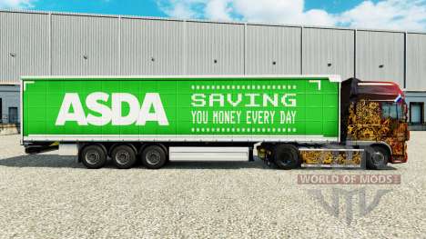 Skin ASDA on a curtain semi-trailer for Euro Truck Simulator 2