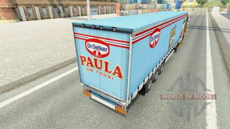 Skin Dr. Oetker Paula on a curtain semi-trailer for Euro Truck Simulator 2