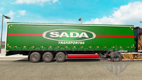 SADA Transportes skin for trailer curtain for Euro Truck Simulator 2