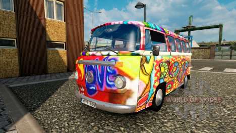 Volkswagen Transporter T2 hippy для трафика for Euro Truck Simulator 2