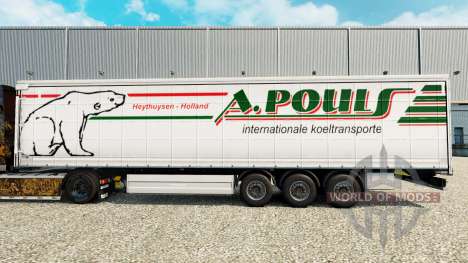 Skin A. Pouls on a curtain semi-trailer for Euro Truck Simulator 2