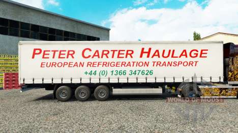 Skin Peter Carter Haulage on curtain semi-traile for Euro Truck Simulator 2