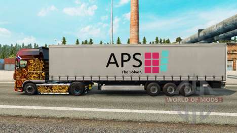 Skin APS on a curtain semi-trailer for Euro Truck Simulator 2