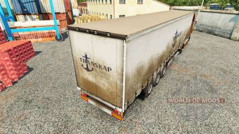 Skin Transkap on a curtain semi-trailer for Euro Truck Simulator 2