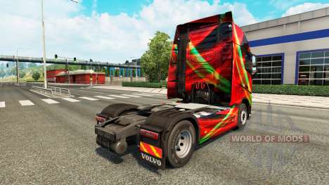 Red Effect skin for Volvo truck for Euro Truck Simulator 2