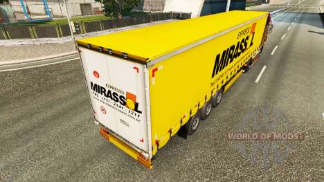 Skin Mirassol Logistic on a curtain semi-trailer for Euro Truck Simulator 2