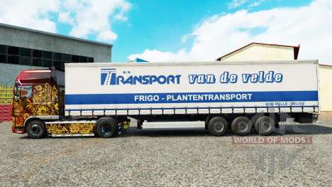 Skin Transport VdV on a curtain semi-trailer for Euro Truck Simulator 2