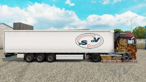 Skin Van Straalen De Vries curtain semi-trailer for Euro Truck Simulator 2