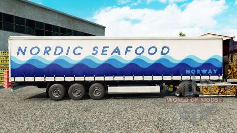 Skin Nordic Seafood on a curtain semi-trailer for Euro Truck Simulator 2