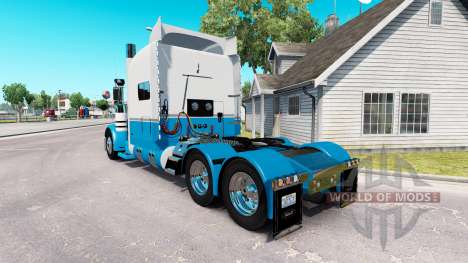 Skin Baby Blue and White for the truck Peterbilt for American Truck Simulator