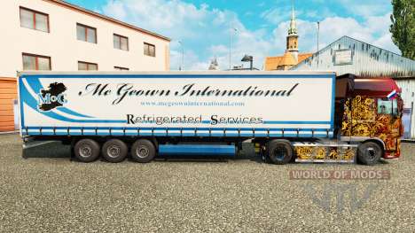 Skin Mc Geown on a curtain semi-trailer for Euro Truck Simulator 2