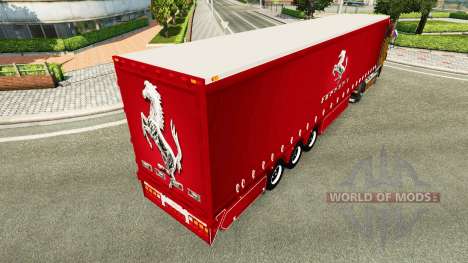 Curtain semi-trailer Ferrari for Euro Truck Simulator 2