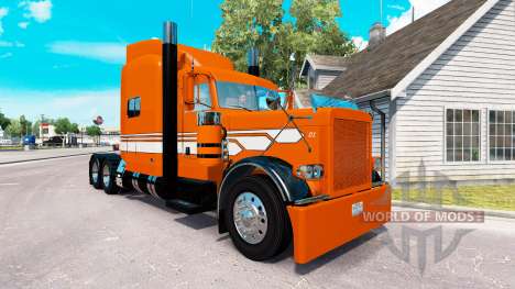 Скин Orange with White Stripes на Peterbilt 389 for American Truck Simulator