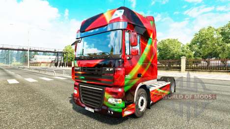 Red Effect skin for DAF truck for Euro Truck Simulator 2