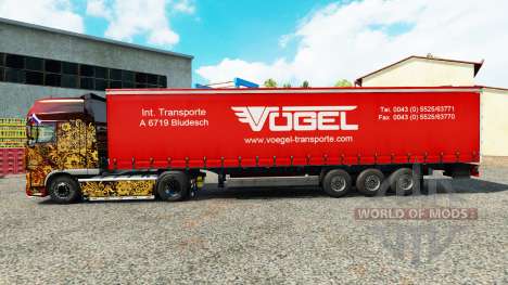 Skin Vogel on a curtain semi-trailer for Euro Truck Simulator 2