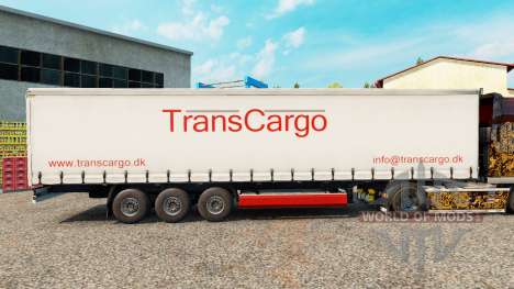 TransCargo skin for curtain semi-trailer for Euro Truck Simulator 2