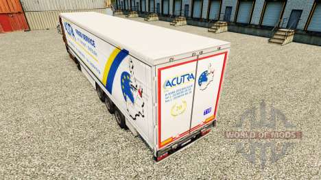 Skin Acutra on a curtain semi-trailer for Euro Truck Simulator 2
