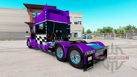 Скин Purple and Black checker на Peterbilt 389 for American Truck Simulator