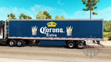 Corona Extra skin on the reefer trailer for American Truck Simulator