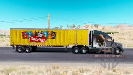 Skin Sabritas on a curtain semi-trailer for American Truck Simulator