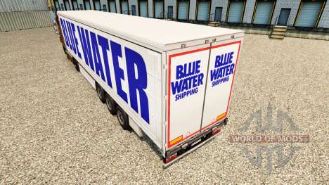 Skin at Blue Water curtain semi-trailer for Euro Truck Simulator 2