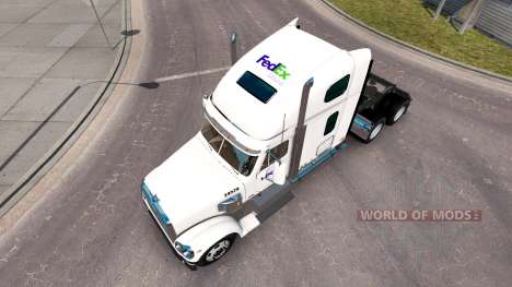 The skin on the FedEx truck Freightliner Coronad for American Truck Simulator