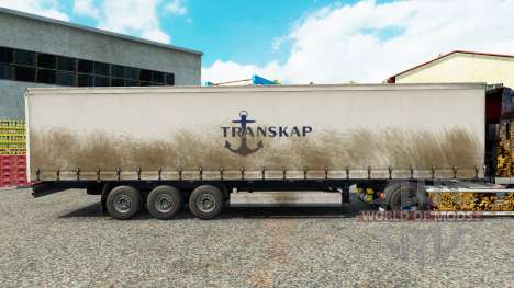 Skin Transkap on a curtain semi-trailer for Euro Truck Simulator 2