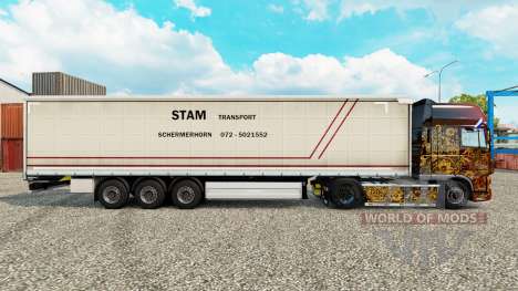 Skin STS curtain semi-trailer for Euro Truck Simulator 2