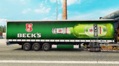 Skin Becks on a curtain semi-trailer for Euro Truck Simulator 2