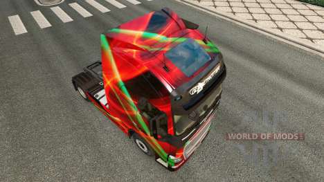 Red Effect skin for Volvo truck for Euro Truck Simulator 2