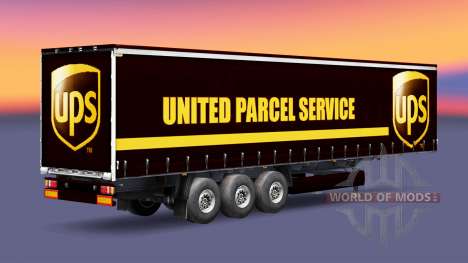 Skin United Parcel Service on a curtain semi-tra for Euro Truck Simulator 2
