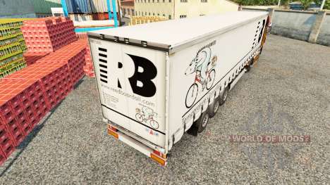 Reed Boardall skin on the trailer curtain for Euro Truck Simulator 2