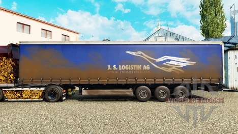 Skin J. S. Logistik AG on a curtain semi-trailer for Euro Truck Simulator 2