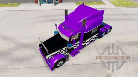 Скин Purple and Black checker на Peterbilt 389 for American Truck Simulator