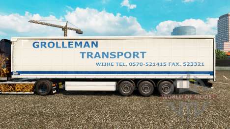 Skin Grolleman Transport on semi-trailer curtain for Euro Truck Simulator 2