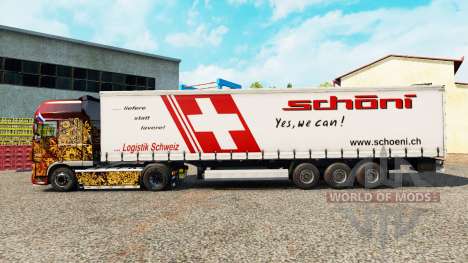 Skin Schoni on a curtain semi-trailer for Euro Truck Simulator 2