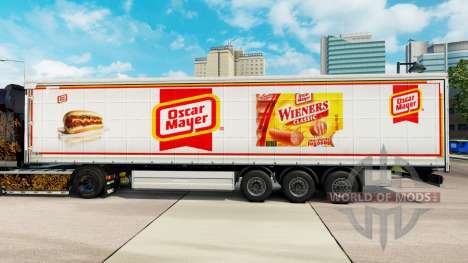 Skin Oscar Mayer curtain semi-trailer for Euro Truck Simulator 2