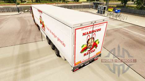 Skin Mariscos Recio on a curtain semi-trailer for Euro Truck Simulator 2