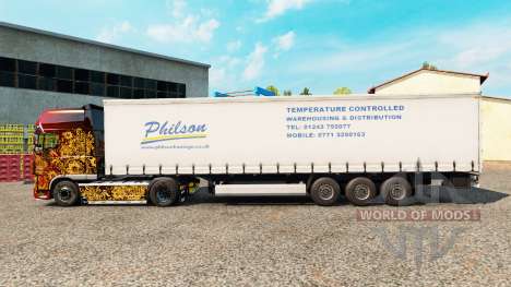 Skin Philson on a curtain semi-trailer for Euro Truck Simulator 2