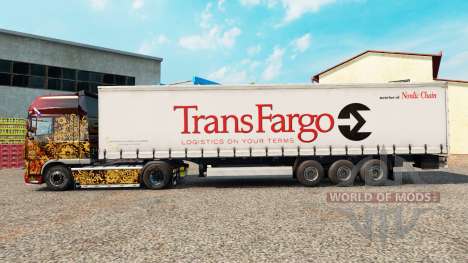 Skin Trans Fargo on a curtain semi-trailer for Euro Truck Simulator 2