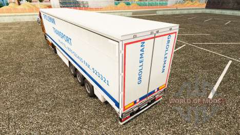 Skin Grolleman Transport on semi-trailer curtain for Euro Truck Simulator 2