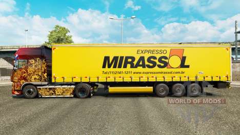 Skin Mirassol Logistic on a curtain semi-trailer for Euro Truck Simulator 2