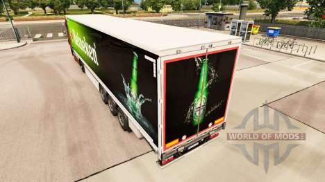 Skin Heineken for curtain semi-trailer for Euro Truck Simulator 2