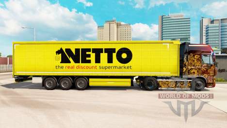 Skin Netto on a curtain semi-trailer for Euro Truck Simulator 2