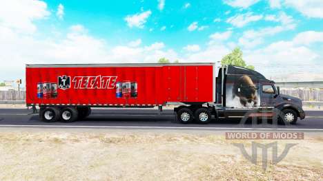Skin Tecate on a curtain semi-trailer for American Truck Simulator