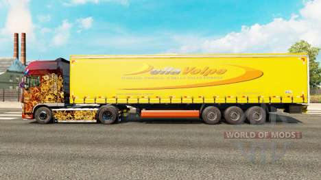 Skin DellaVolpe on a curtain semi-trailer for Euro Truck Simulator 2