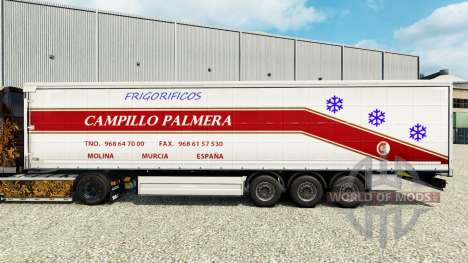 Skin Campillo Palmera on a curtain semi-trailer for Euro Truck Simulator 2